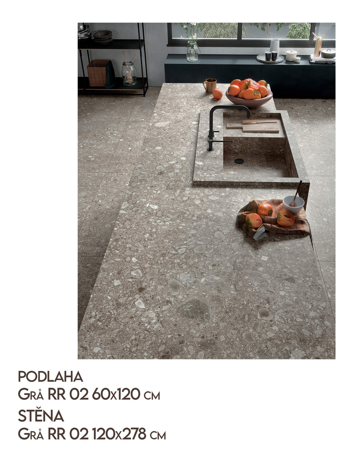 keramická dlažba terrazzo velkoformátová imitace kamene